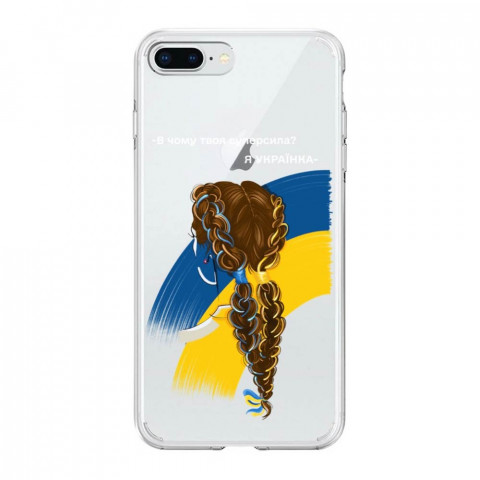 Патриотический чехол для iPhone 8 Plus с рисунком "Українка UA" Патриотический чехол для iPhone 8 Plus с рисунком "Українка UA"
